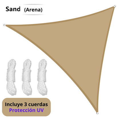 Toldo vela quitasol triangular 3x3x3 mts